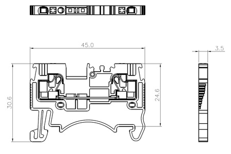 Reihenklemme 1.5mm2 Durchgangsklemme Blau UL DS1.5-01P-12-00A(H)