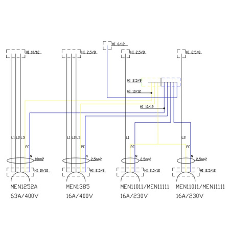 Stromverteiler TD 1x63A 1x16A 2x230V franz/belg System Doktorvolt DV-2442-F