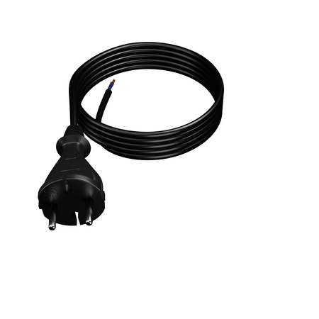 Anschlusskabel 4,5m mit geradem Stecker TYP E 230V 16A 2×1 mm² H07RN-F PP-21 Schwarz W-97258