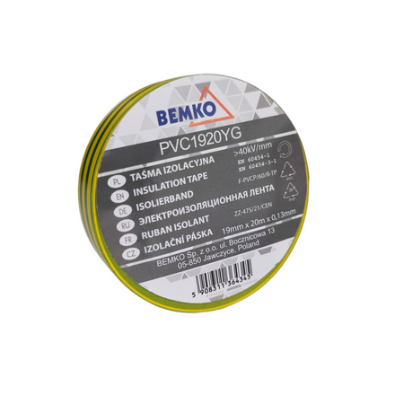 Klebeband Isolierband in Gelb-grün 19x20m E30-PVC1920YG