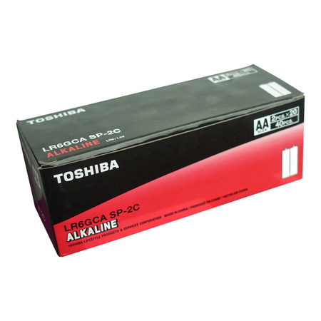 40 x alkaline Batterien AA LR6 1,5V R6 TOSHIBA T00159941