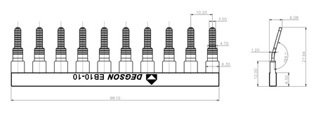 Einlegebrücke Steckbrücke Querverbinder EB 10-8 für PC6 Reihenklemmen DGN EB10-8-11-00A(H)