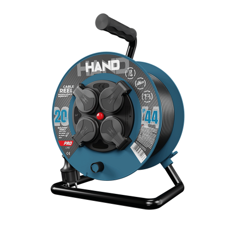 Kabeltrommel HAND PRO 20m 4x Steckdosen 230V IP44 H05RN-F 3x2,5 mm² W-96316