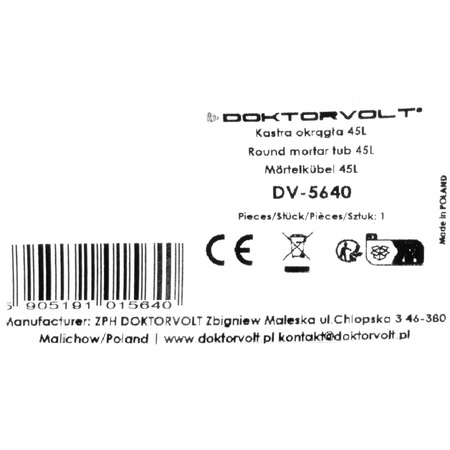 Mörtelkübel 90L Mörtelwanne Baueimer Mörtelkasten pflanzkübel Mörteleimer Kübel für Mörtel Beton Kleber widerstandsfähig aus PP/PE-Regranulat Zementkübel rund schwarz DV-5664