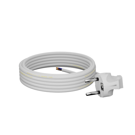 Anschlusskabel 10m mit Winkelstecker Uni-Schuko 250V 16A 3x1 mm² OMY PP-50 Weiß W-97754