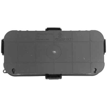 Kabelbox wasserdicht 29x13,2x10cm außen Kabelkasten für Verlängerungskabel, Steckdosenleisten große Elektrobox 6 Durchlässe Garten Organizer Schwarz Camping Box für Weihnachtsbaumbeleuchtung DV-6654 Doktorvolt