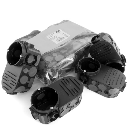 F-tronic Unterputzdose Elektronikdose 10 Stück Schalterdose mit Membran für IT Gerätedose luftdicht schwarz VDE 732 E550