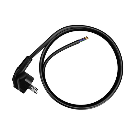 Anschlusskabel 3m mit Winkelstecker Uni-Schuko 250V 16A 3x1,5 mm² OMY PP-50 Schwarz W-97182