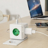 Allocacoc Mehrfachsteckdose PowerCube Extended 4x250V Schuko 2xUSB Steckdosenleiste 1,5 m 1402GN/DEEUPC