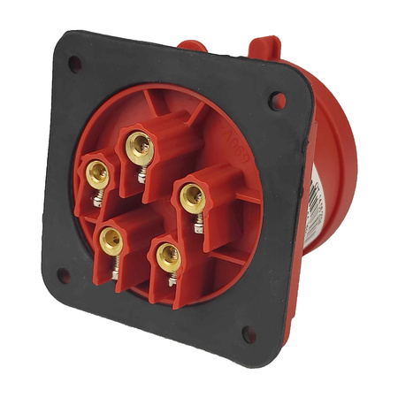 CEE Einbaustecker gerade 5P 32A 400V IP44 75x75 3107-320-1675