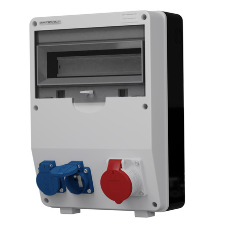 Baustromverteiler 16A CEE System Stromverteiler 2x230V Mennekes Steckdosen Doktorvolt TD DV-6886-F