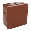 Abzweigkasten Aufputz-Feuchtraum Verbindungsdose Gummi Verschraubung gewindelos braun 86x86x40 mm ViPlast 022-02