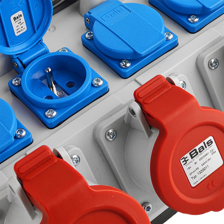 Baustromverteiler 12 Module mit Griff IP44 4x230V 2x16A 32A Doktorvolt Stromverteiler ohne Schutz DV-4926-F