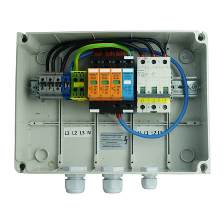Solar Anschlusskasten AC Überspannungsschutz Weidmüller T1/T2 1x Siemens B16 3P Doktorvolt DV-7884-FOT