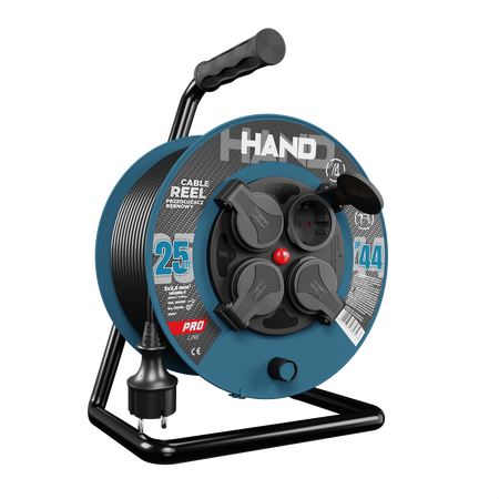 Kabeltrommel HAND PRO 25m 4x Steckdosen 230V IP44 H05RN-F 3x2,5 mm² W-96317