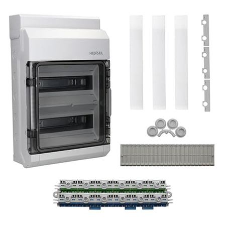 Verteilerkasten Hensel 24 Module mit Klemmen Aufputz IP54 Leergehäuse KV 2524