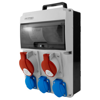 Baustromverteiler 32A 16A CEE 3x230V Stromverteiler mit Handgriff Doktorvolt CAS DV-8102-F