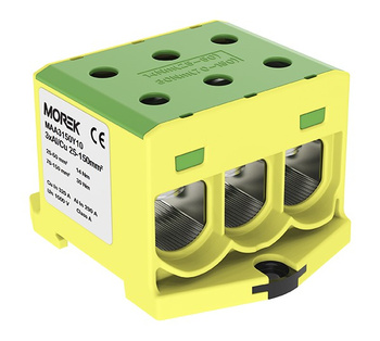 Hauptleitungsklemme 6x 25-150mm2 gelb-grün 1P OTL 150-3 Morek MAA3150Y10
