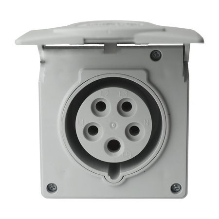 CEE Wandsteckdose mit Klappdeckel Unterputz 16A 5P 400V IP44 Steckdose IZV 1653