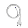 Anschlusskabel 5m mit geradem Stecker TYP E 230V 16A 2×1 mm² H05VV-F PP-21 Weiß W-98343