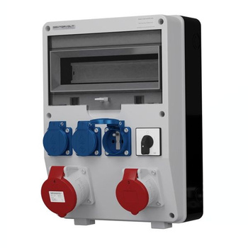 Stromverteiler TD 1x32A 1x16A 3x230V franz/belg System mit Nockenschalter 0-1 Doktorvolt DV-2497-F