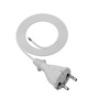 Anschlusskabel 1,5m mit geradem Stecker TYP E 230V 16A 2×1 mm² H05VV-F PP-21 Weiß W-98335
