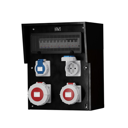 Baustromverteiler Vollgummi HD-S/FI IP67 32A/5P 16A/5P 2x230V Doktorvolt® DV-9559-D