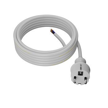 Anschlusskabel 4m IP44 mit geradem Stecker 250V 16A 3x1,5 mm² H05VV-F PP-40H Weiß W-98385