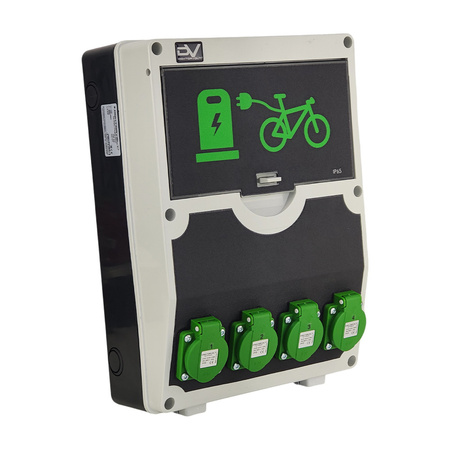 Fahrradladestation für E-bikes 12 Module 4x230V Stromverteiler Doktorvolt 2137