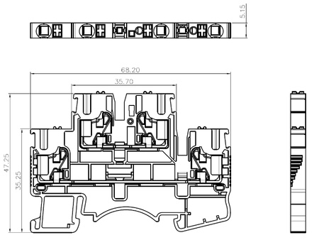 Reihenklemme 2.5mm2 4 Leiter Doppelstockklemme Etagenklemme Grau DSKK2.5-01P-11-00A