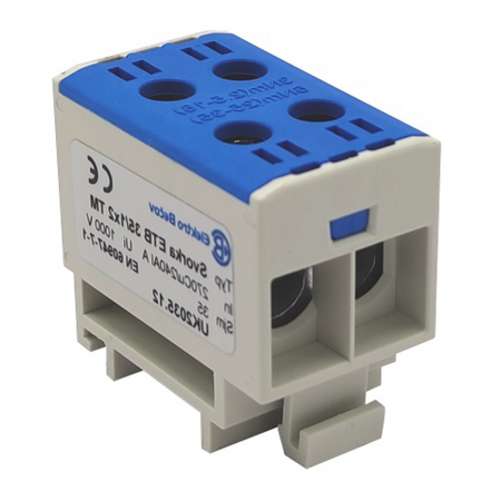 Hauptleitungsklemme Anschlussklemme ETB 35/1x2 Al/Cu Universalklemme elektroinstallation 4 Löcher Elektro Becov UK2035.12