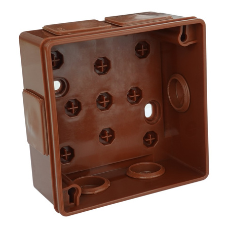 Abzweigkasten Aufputz-Feuchtraum Verbindungsdose Gummi Verschraubung gewindelos braun 86x86x40 mm ViPlast 022-02