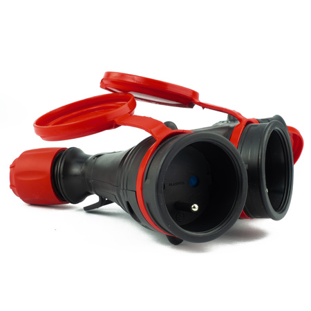 Dreifach Steckdose 3x2P+Z 16A 250V IP54 hermetisch Steckverbinder 3680W W-01156