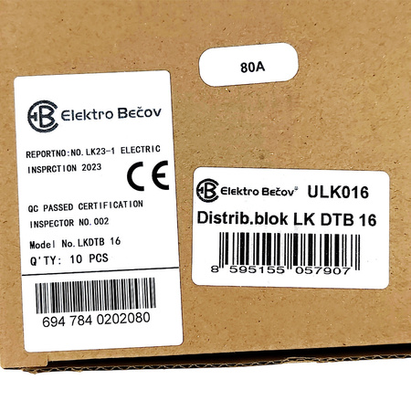 Verteilerblock LK DTB 16 Klemmblöcke mit Schraubanschluss Verteilung Block Elektro Becov ULK016