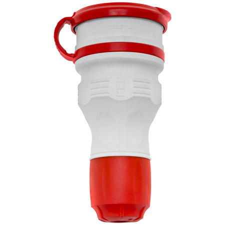 Tragbare zerlegbar Steckdose 230V Schuko IP44 mit Klappe Grau-Rot W-01147