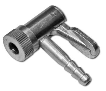 Winkelstück zum Aufpumpen von Reifen 8mm verchromtes Messing P/KT8