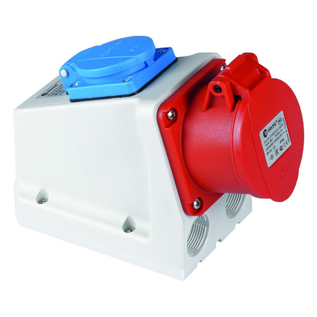 Combo Wandsteckdose 5-polig CEE 16A IP44 Schuko 230V 3105-600-1600