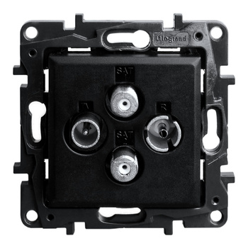 Steckdose TV-R-SAT-SAT schwarz 1,5 dB Niloe Step 863582