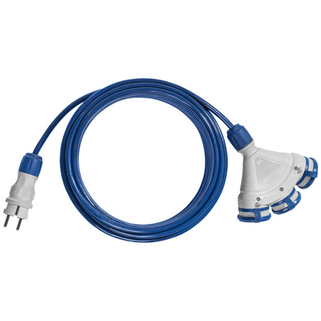 Dreifach-Verlängerungskabel 25m 250V 16A Schuko 3×2P+Z H07BQ-F 3×2,5 mm² IP44 W-01202