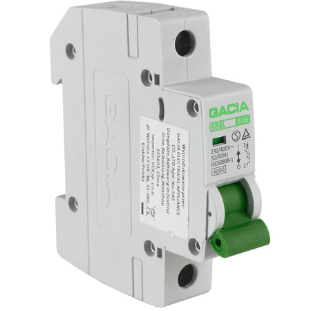 Leitungsschutzschalter B16A 1-polig 6kA Sicherungsautomat LS-Schalter GACIA SB6L B 1P 16A