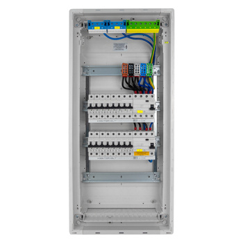 Sicherungskasten Unterputz Verteilerkasten 4-reihig 48 Module 14xMCB 2xRCCB VDE Unterverteilung verdrahtet Verteilerschrank mit Sicherungen 755,50 x348x98mm Hager Hohlwand Verteiler Abzweigklemmen Doktorvolt  DV-6265-PT