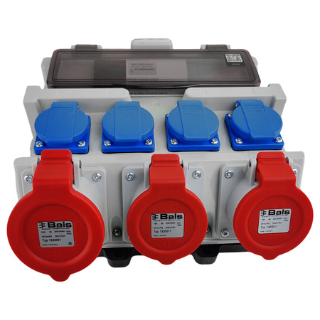 Stromverteiler 12 Module mit Griff IP44 4x230V SCHUKO 2x16A 32A Doktorvolt Baustromverteiler ohne Schutz DV-4919-D