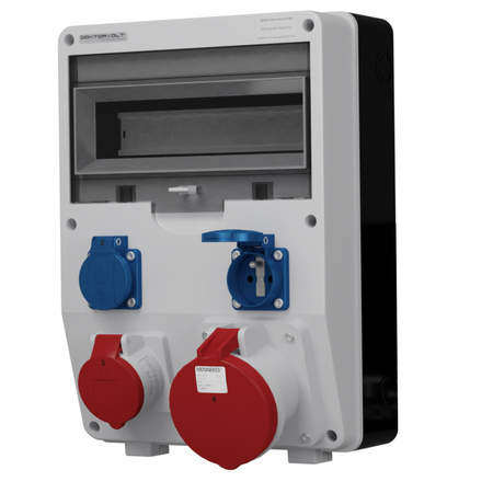 Stromverteiler TD 1x63A 1x16A 2x230V franz/belg System Doktorvolt DV-2442-F