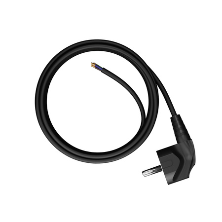 Anschlusskabel 5m mit Winkelstecker Uni-Schuko 250V 16A 3x1 mm² OMY PP-50 Schwarz W-97174