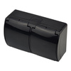 Doppel Aufputz Steckdose Schwarz Schuko ViPlast IP44 182-05