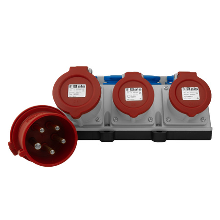 Stromverteiler FI-Schutzschalter Baustromverteiler TR-S/FI 4x230V 3x400V 1x32A/2x16A Doktorvolt DV-7266-D