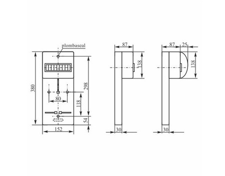 Zählertafel f. Wechselstrom f. 1Phasige TLR-1F N+PE Platz 1-7m. E-P 10.2A