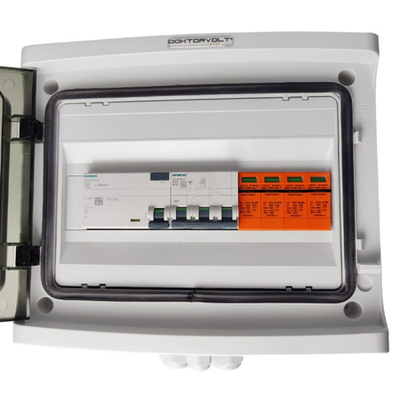 Doktorvolt Solar Anschlusskasten AC SIEMENS 3P B16A 25A 300mA Photovoltaik Überspannungsschutz T2 DV-0744-FOT