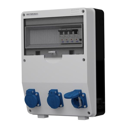 Stromverteiler TD-S/FI 3x230V FI-Schalter 40A 2P Doktorvolt® DV-9023-D