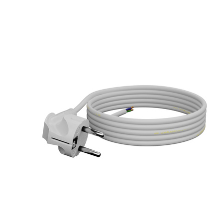 Anschlusskabel 3m mit Winkelstecker Uni-Schuko 250V 16A 3x1 mm² OMY PP-50 Weiß W-97169